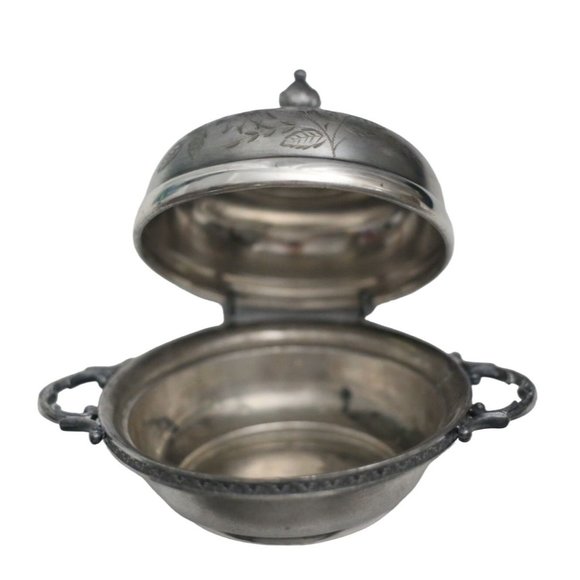 Antique Rockford Silver Co Serving Dish Ornate Silver Plate 904 Missing Strainer - Picture 2 of 8